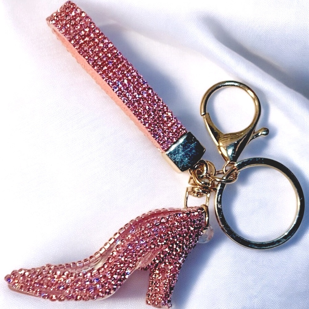 High Heel Fun Crystal & Acrylic Keychain Toggle Clasp Wrist Strap - Picture 5 of 5